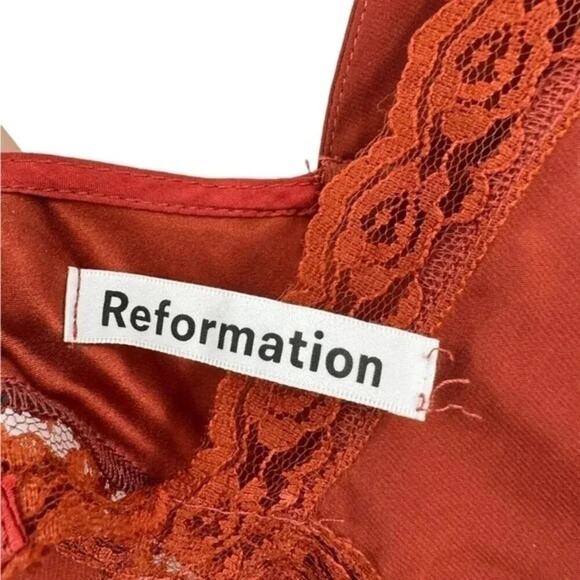 REFORMATION PROVENCE SILK DRESS SIZE LARGE B89 - Picture 7 of 7